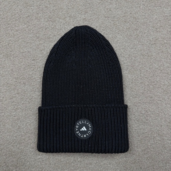 Stella McCartney Bonnet Beanie Skull Cap Women's One Size Black Adidas - Picture 1 of 5